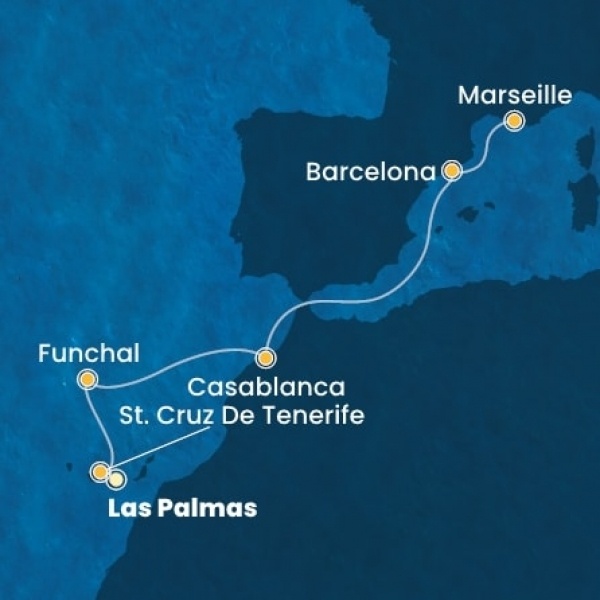 Costa Fortuna - Kanári-szigetek, Madeira, Marokkó, Spanyolország, Franciaország
