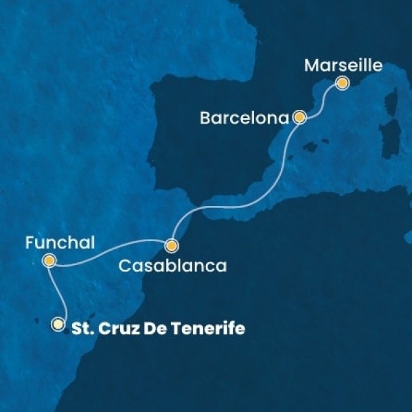 Costa Fortuna - Kanári-szigetek, Madeira, Marokkó, Spanyolország, Franciaország