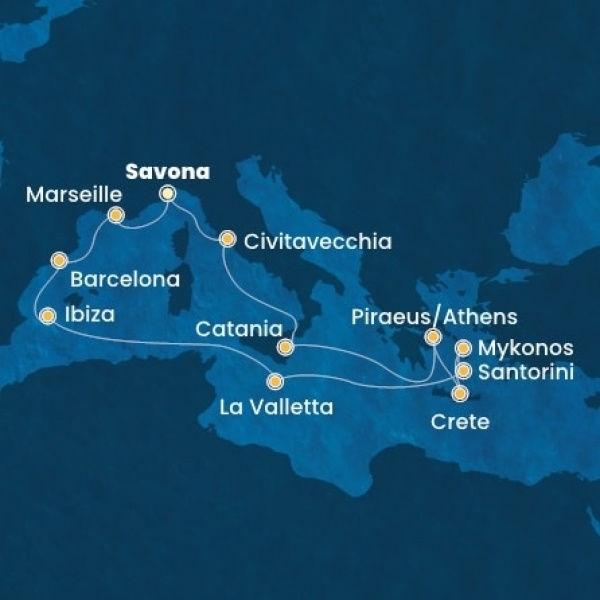 Costa Fascinosa - Olaszország, Görögország, Málta, Baleár-szigetek, Spanyolország, Franciaország