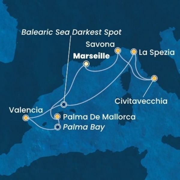 Costa Pacifica - Franciaország, Baleár-szigetek, Spanyolország, Olaszország