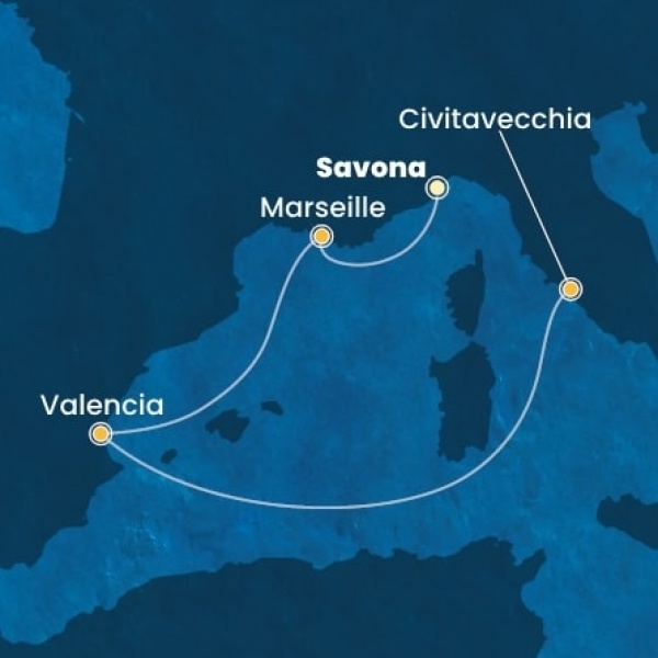 Costa Pacifica - Olaszország, Franciaország, Spanyolország