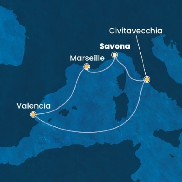 Costa Pacifica - Olaszország, Franciaország, Spanyolország