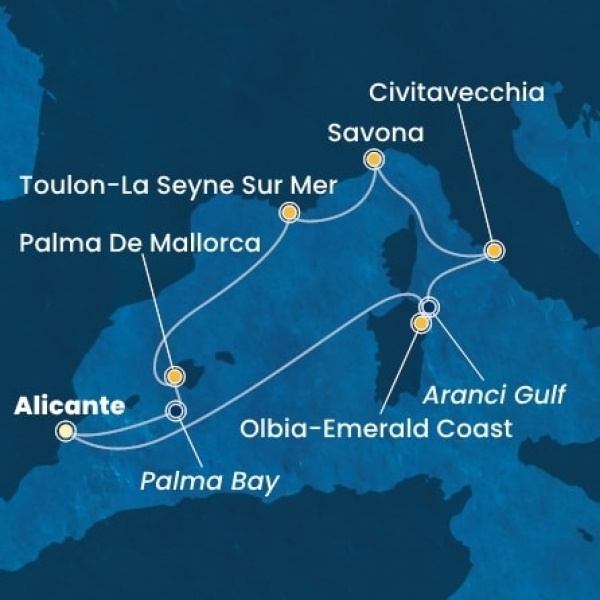 Costa Pacifica - Spanyolország, Olaszország, Franciaország, Baleár-szigetek