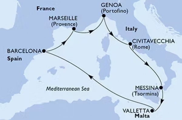 MEDITERRÁN TÉL! MSC World Europa csoportos hajóút magyar idegenvezetővel