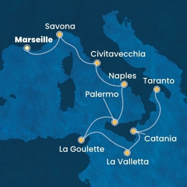 Costa Fascinosa - Franciaország, Olaszország, Málta