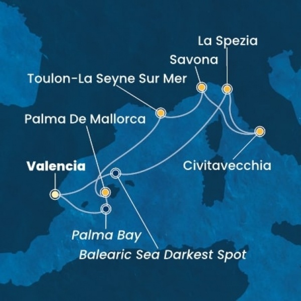 Costa Pacifica - Spanyolország, Olaszország, Franciaország, Baleár-szigetek