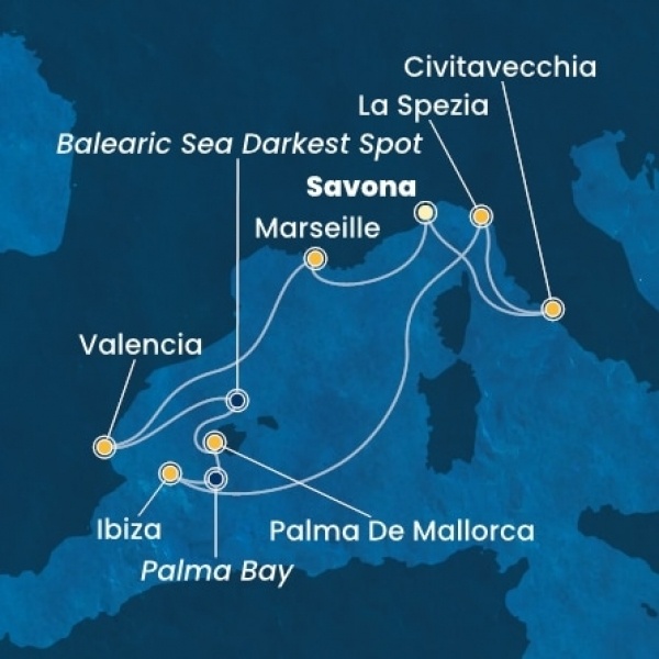 Costa Pacifica - Olaszország, Franciaország, Spanyolország, Baleár-szigetek