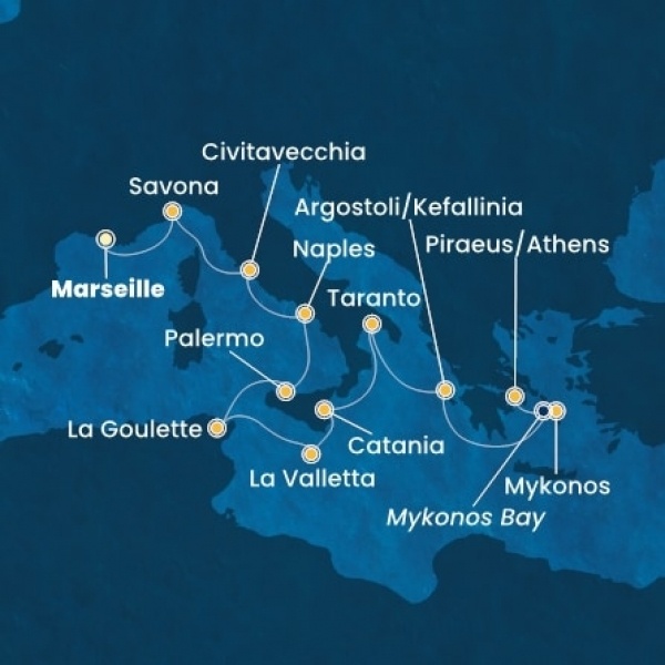 Costa Fascinosa - Franciaország, Olaszország, Málta, Görögország