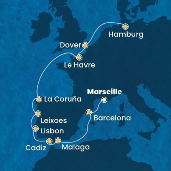 Costa Favolosa - Franciaország, Spanyolország, Portugália, Nagy-Britannia, Németország