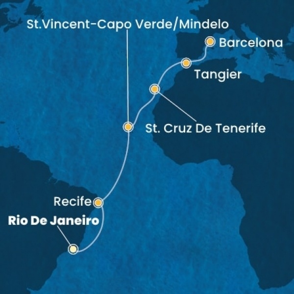 Costa Favolosa - Brazília, Zöld-Foki Köztársaság, Kanári-szigetek, Marokkó, Spanyolország