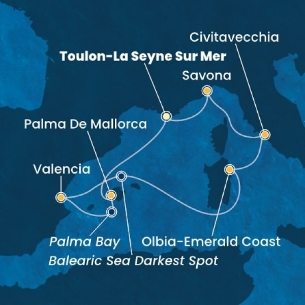 Costa Pacifica - Franciaország, Baleár-szigetek, Spanyolország, Olaszország