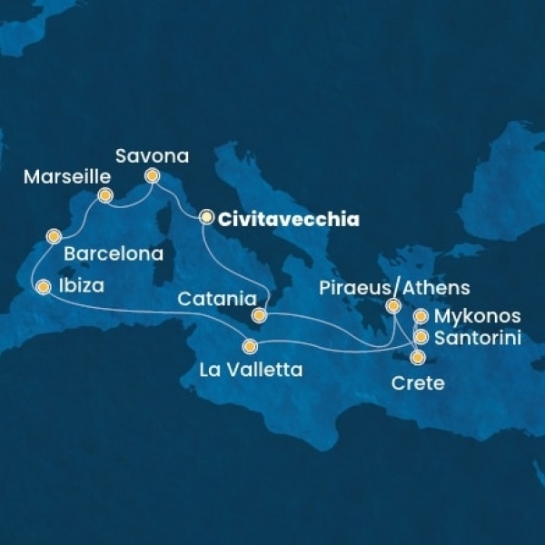 Costa Fascinosa - Olaszország, Görögország, Málta, Baleár-szigetek, Spanyolország, Franciaország