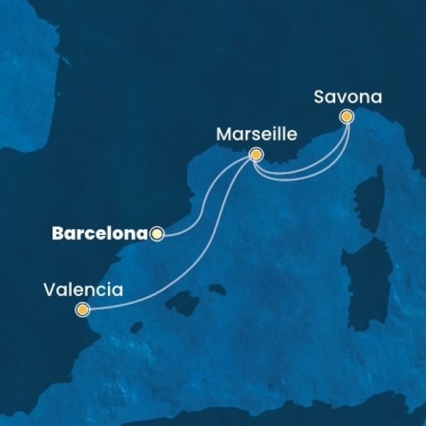 Costa Pacifica - Spanyolország, Franciaország, Olaszország