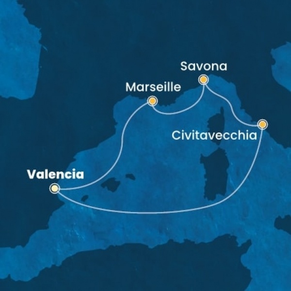 Costa Pacifica - Spanyolország, Olaszország, Franciaország