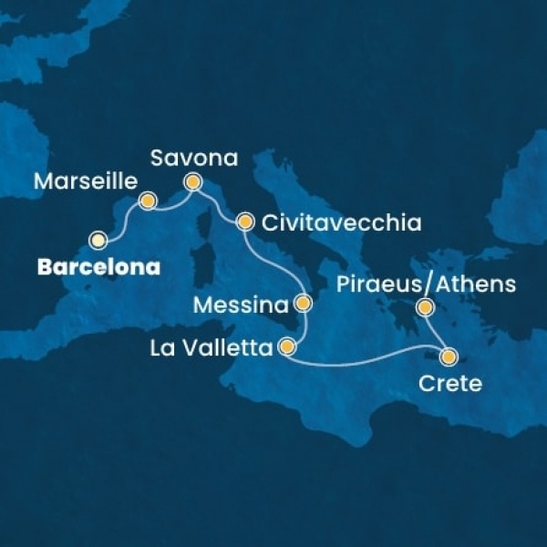 Costa Fortuna - Spanyolország, Franciaország, Olaszország, Málta, Görögország