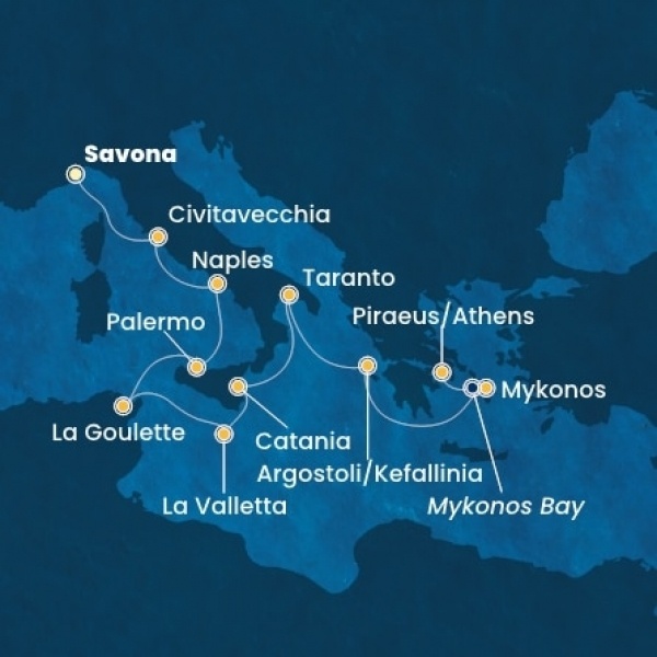 Costa Fascinosa - Olaszország, Málta, Görögország