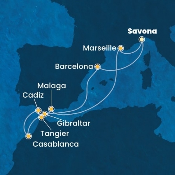 Costa Favolosa - Olaszország, Franciaország, Spanyolország, Gibraltár, Marokkó