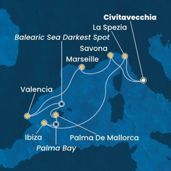 Costa Pacifica - Olaszország, Franciaország, Spanyolország, Baleár-szigetek