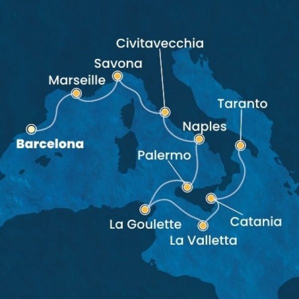 Costa Fascinosa - Spanyolország, Franciaország, Olaszország, Málta
