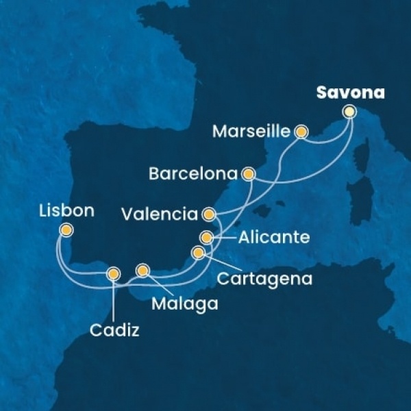 Costa Favolosa - Olaszország, Franciaország, Spanyolország, Portugália