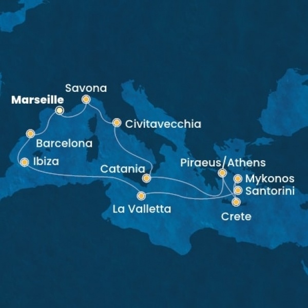 Costa Fascinosa - Franciaország, Olaszország, Görögország, Málta, Baleár-szigetek, Spanyolország