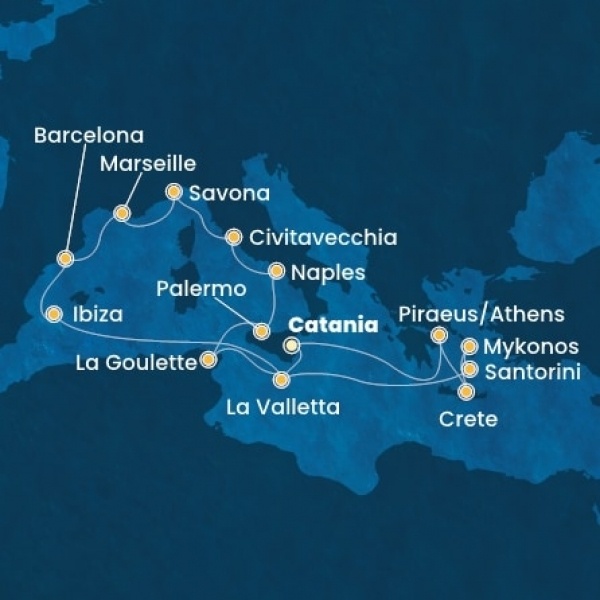 Costa Fascinosa - Olaszország, Görögország, Málta, Baleár-szigetek, Spanyolország, Franciaország