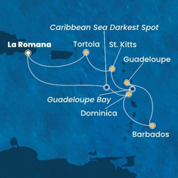 Costa Pacifica - Dominikai Köztársaság, Dominikai Közösség, Holland Antillák (ABC-szigetek), Virgin szigetek