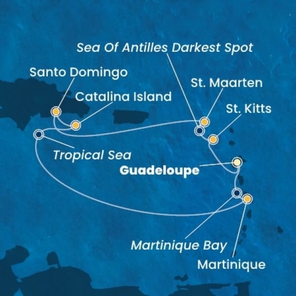 Costa Fascinosa - Holland Antillák (ABC-szigetek), Dominikai Köztársaság