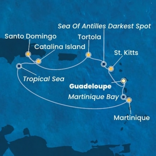 Costa Fascinosa - Holland Antillák (ABC-szigetek), Virgin szigetek, Dominikai Köztársaság