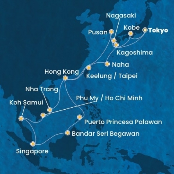 Costa Serena - Japán, South Korea, Kína, Vietnám, Szingapúr, Fülöp-szigetek, Taiwan