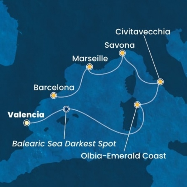 Costa Pacifica - Spanyolország, Olaszország, Franciaország