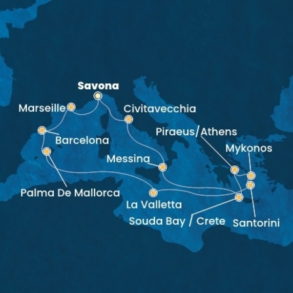 Costa Fascinosa - Olaszország, Franciaország, Spanyolország, Baleár-szigetek, Málta, Görögország