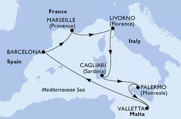 Kalandozás a Földközi-tengeren csoportos hajóút, busszal