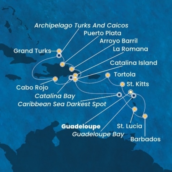 Costa Fascinosa - Holland Antillák (ABC-szigetek), Virgin szigetek, Dominikai Köztársaság, Turks szigetek
