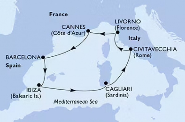 MEDITERRÁN KALAND - MSC Fantasia csoportos hajóút magyar idegenvezetővel