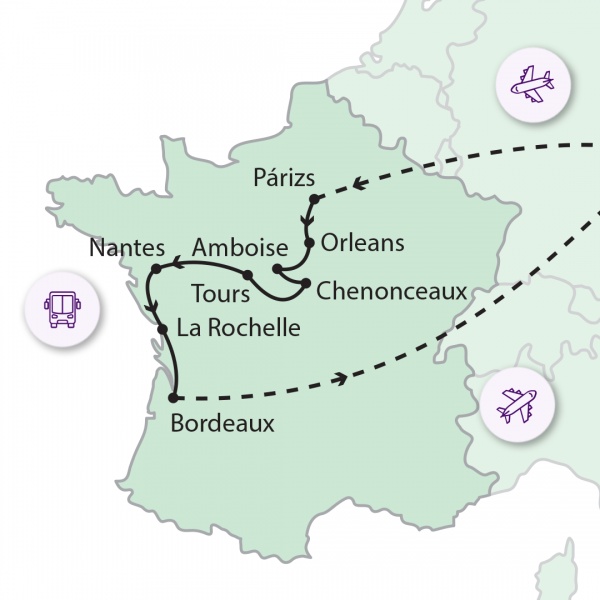 Párizstól Bordeaux-ig