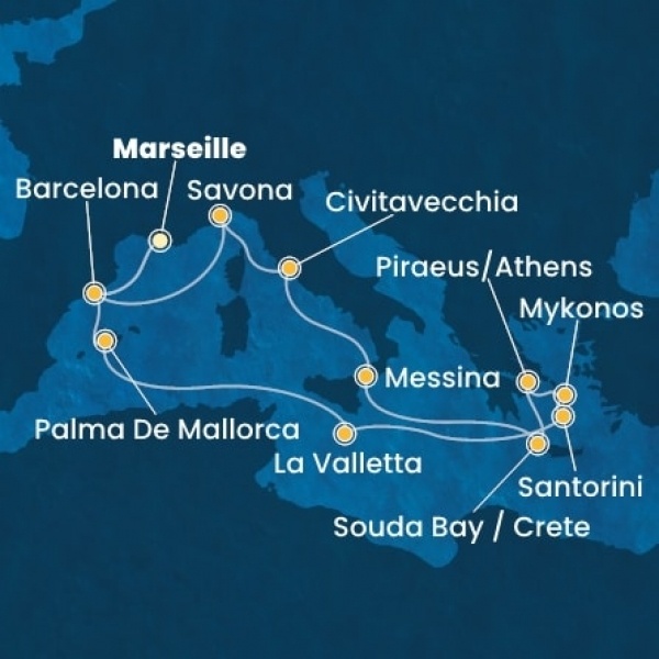 Costa Fascinosa - Franciaország, Spanyolország, Baleár-szigetek, Málta, Görögország, Olaszország