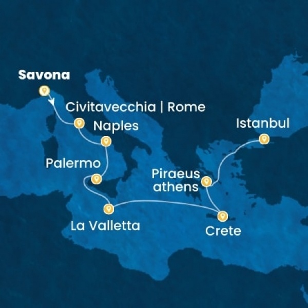 Costa Pacifica - Olaszország, Málta, Görögország, Törökország