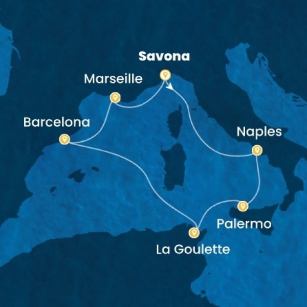 Costa Pacifica - Olaszország, Tunézia, Spanyolország, Franciaország