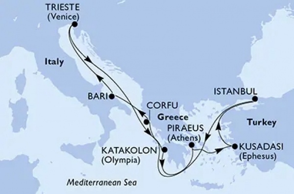 Kelet-Mediterrán kincsek nyomában csoportos hajóút