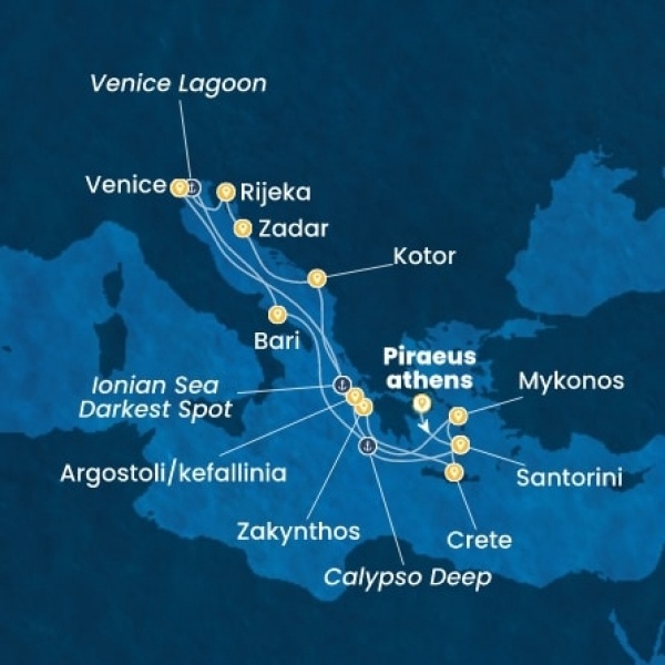 Costa Deliziosa - Görögország, Montenegro, Olaszország