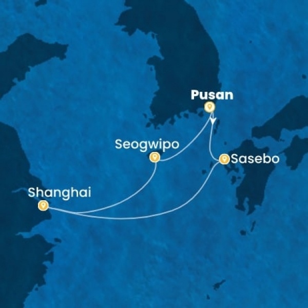 Costa Serena - South Korea, Kína