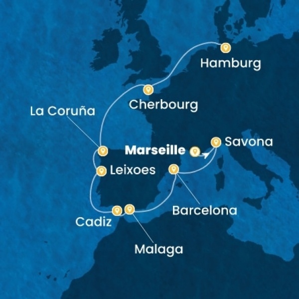 Costa Favolosa - Franciaország, Olaszország, Spanyolország, Portugália, Németország