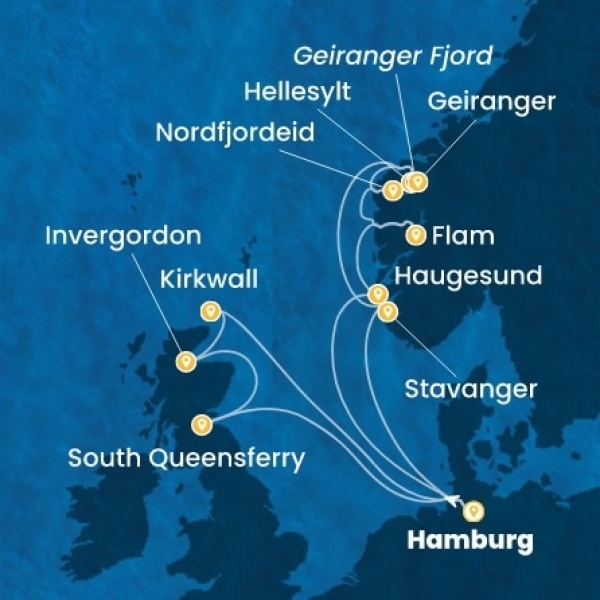 Costa Favolosa - Németország, Norvégia, Nagy-Britannia, Skócia