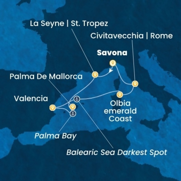 Costa Pacifica - Olaszország, Franciaország, Baleár-szigetek, Spanyolország