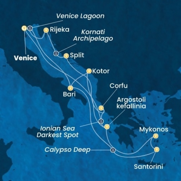 Costa Deliziosa - Olaszország, Görögország, Montenegro, Horvátország
