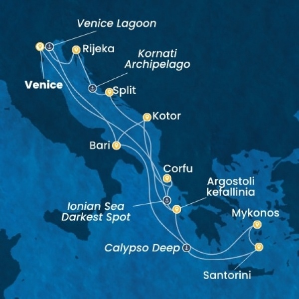 Costa Deliziosa - Olaszország, Montenegro, Görögország, Horvátország