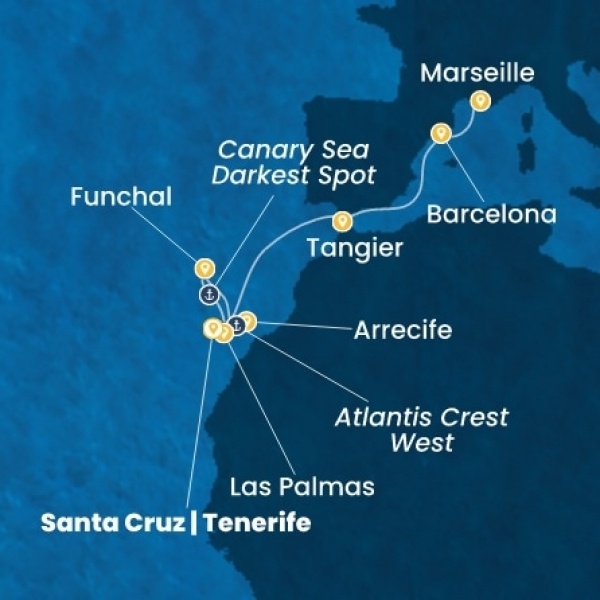 Costa Smeralda - Kanári-szigetek, Madeira, Marokkó, Spanyolország, Franciaország
