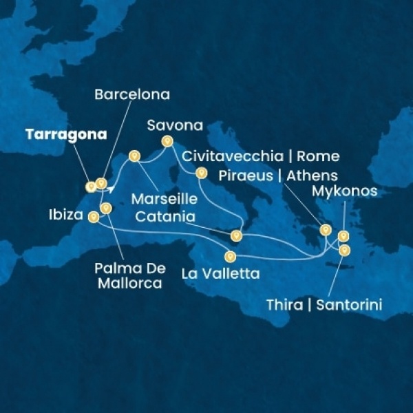 Costa Serena - Spanyolország, Franciaország, Olaszország, Görögország, Málta, Baleár-szigetek