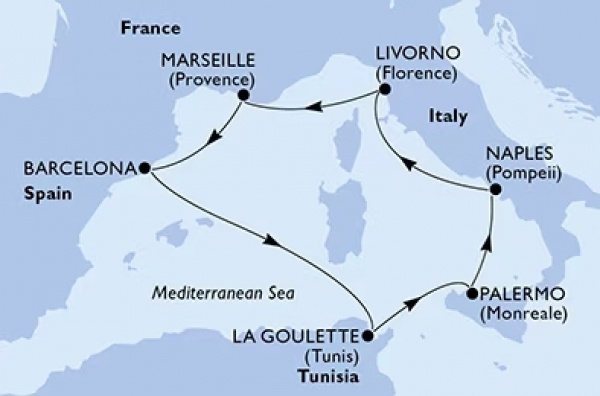 Nyugat-Mediterrán történelem csoportos hajóút